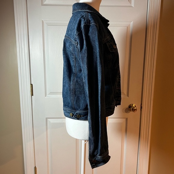 Jones New York Womens Medium Indigo Denim Button Jacket Fall Trends - Picture 4 of 10